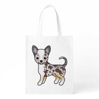Chocolate Merle Smooth Coat Chihuahua Cute Dog Grocery Bag