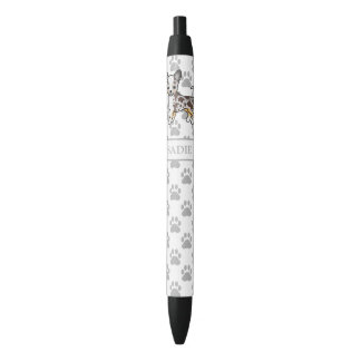 Chocolate Merle Smooth Coat Chihuahua Dog &amp; Name Pen
