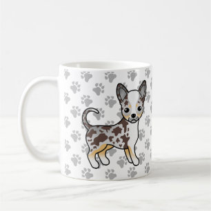 Chocolate Merle Smooth Coat Chihuahua Dog & Paws Coffee Mug