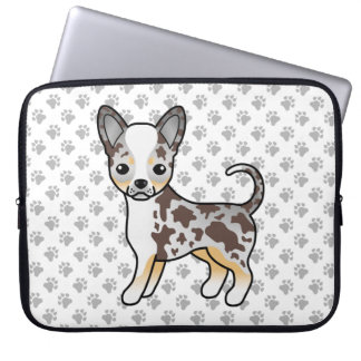 Chocolate Merle Smooth Coat Chihuahua Dog &amp; Paws Laptop Sleeve