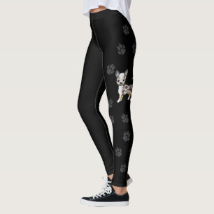 Chocolate Merle Smooth Coat Chihuahua Dog & Paws Leggings