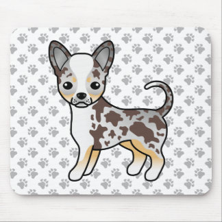 Chocolate Merle Smooth Coat Chihuahua Dog &amp; Paws Mouse Pad