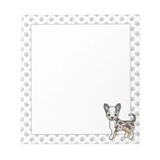 Chocolate Merle Smooth Coat Chihuahua Dog &amp; Paws Notepad
