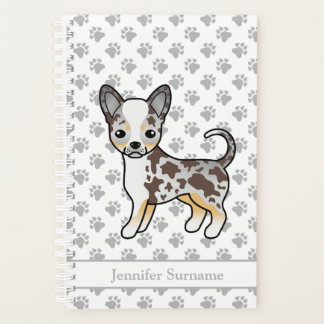 Chocolate Merle Smooth Coat Chihuahua Dog &amp; Text Planner
