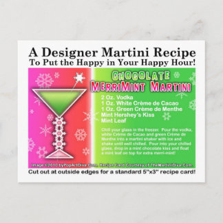 Chocolate MerriMint Christmas Martini Recipe Postc Postcard