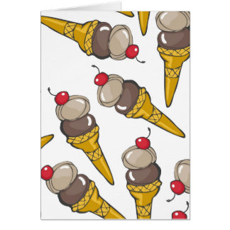 chocolate messy ice cream with cherry cards
