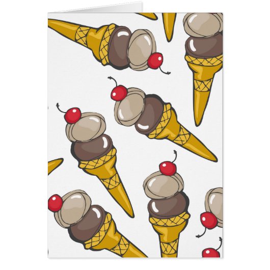 chocolate messy ice cream with cherry cards (Front)