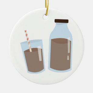 Chocolate Milk Ceramic Ornament