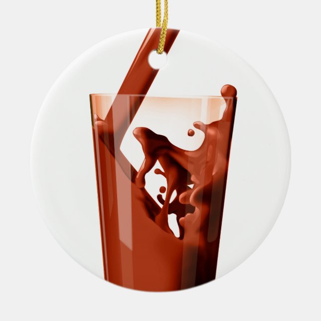 Chocolate Milk Ceramic Ornament (Front)