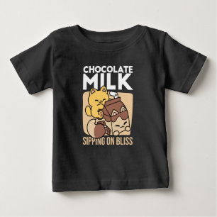 Chocolate Milk Sipping on Bliss – Kawaii Cat Food  Baby T-Shirt