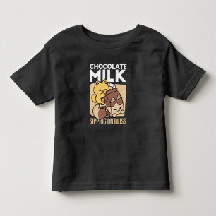Chocolate Milk Sipping on Bliss – Kawaii Cat Food Toddler T-shirt