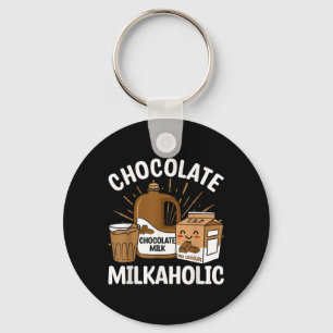 Chocolate Milkaholic Milk Food Eater Lover Quotes Keychain