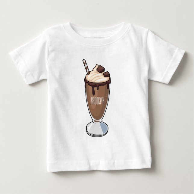 Chocolate milkshake cartoon illustration  baby T-Shirt (Front)