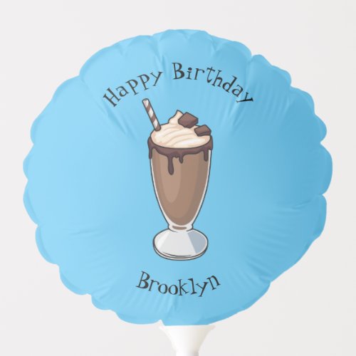 Chocolate milkshake cartoon illustration  balloon