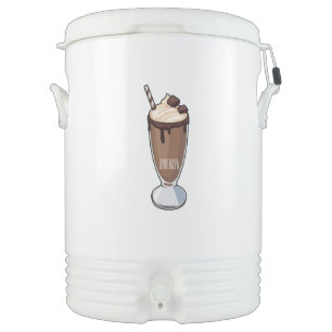 Chocolate milkshake cartoon illustration beverage cooler