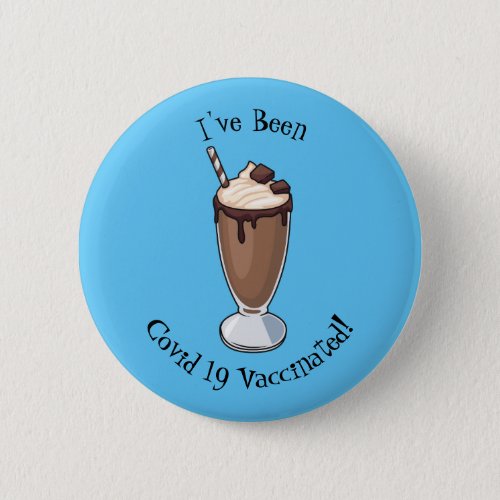 Chocolate milkshake cartoon illustration button