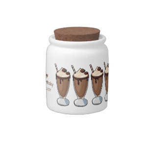 Chocolate milkshake cartoon illustration candy jar