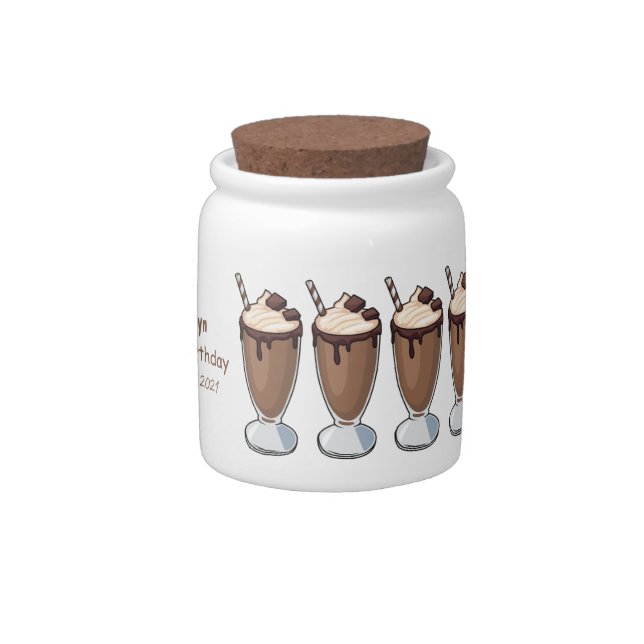 Chocolate milkshake cartoon illustration candy jar (Right)