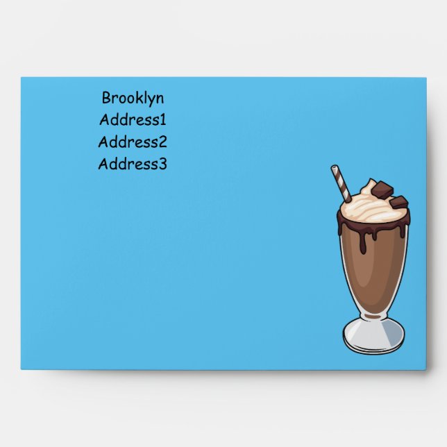 Chocolate milkshake cartoon illustration envelope (Front)