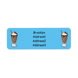 Chocolate milkshake cartoon illustration label