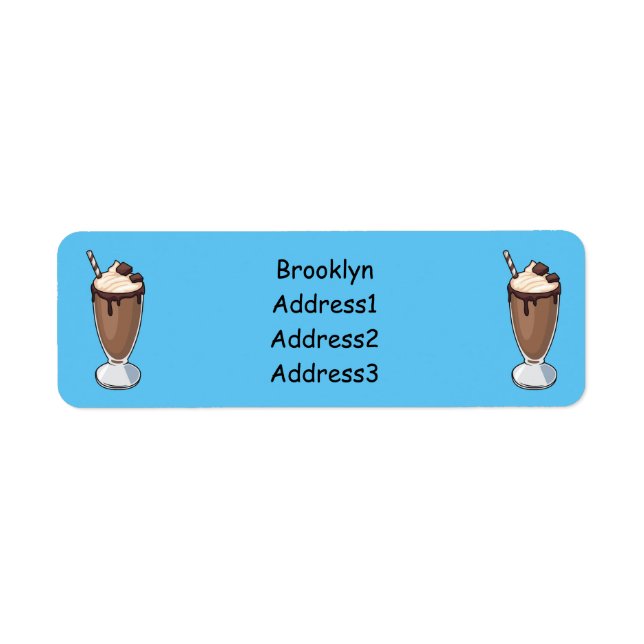 Chocolate milkshake cartoon illustration label (Front)