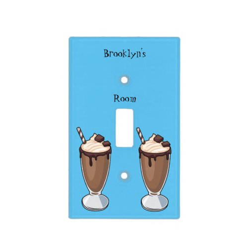 Chocolate milkshake cartoon illustration light switch cover