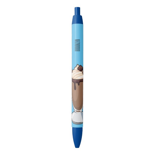Chocolate milkshake cartoon illustration  pen (Front Vertical)