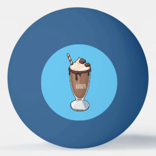 Chocolate milkshake cartoon illustration  ping pong ball