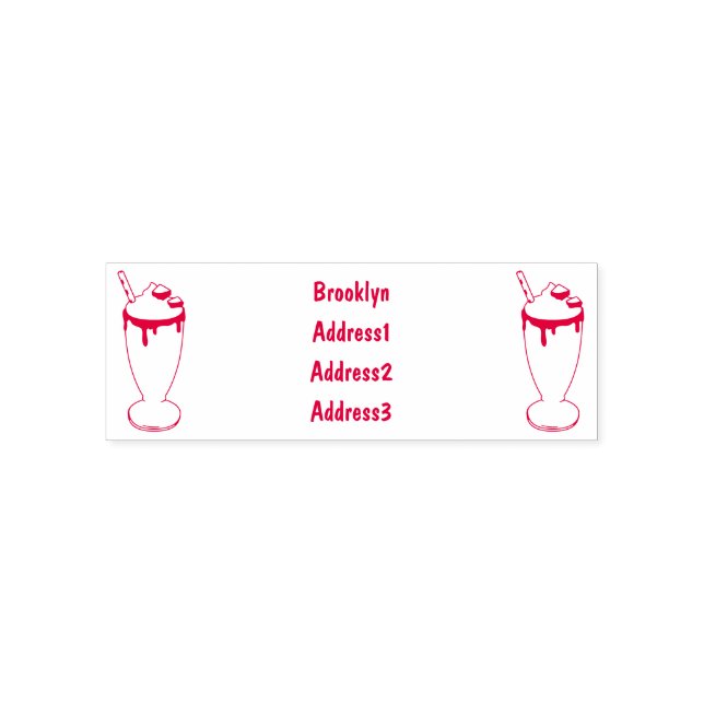 Chocolate milkshake cartoon illustration self-inking stamp (Design)