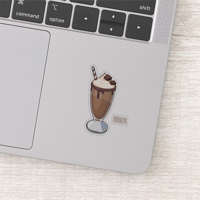 Chocolate milkshake cartoon illustration sticker (Detail)