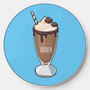 Chocolate milkshake cartoon illustration wireless charger 