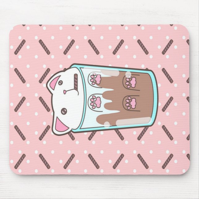 Chocolate Milkshake Cat |Chocolate Lover Mouse Pad (Front)