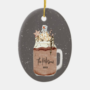 Chocolate Milkshake Christmas Holiday Ceramic Orna Ornament