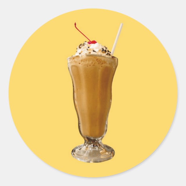 Chocolate Milkshake Classic Round Sticker (Front)