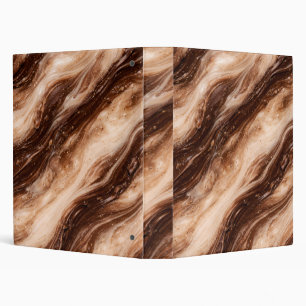 Chocolate Milkshake Marble Texture 3 Ring Binder