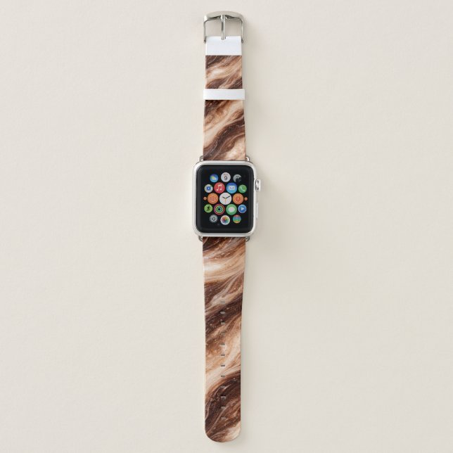 Chocolate Milkshake Marble Texture Apple Watch Band (Front)