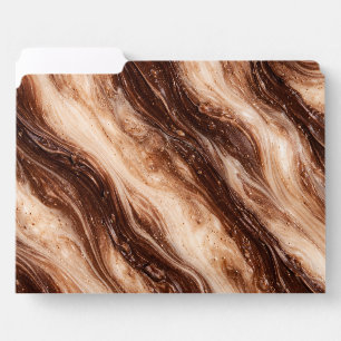 Chocolate Milkshake Marble Texture File Folder