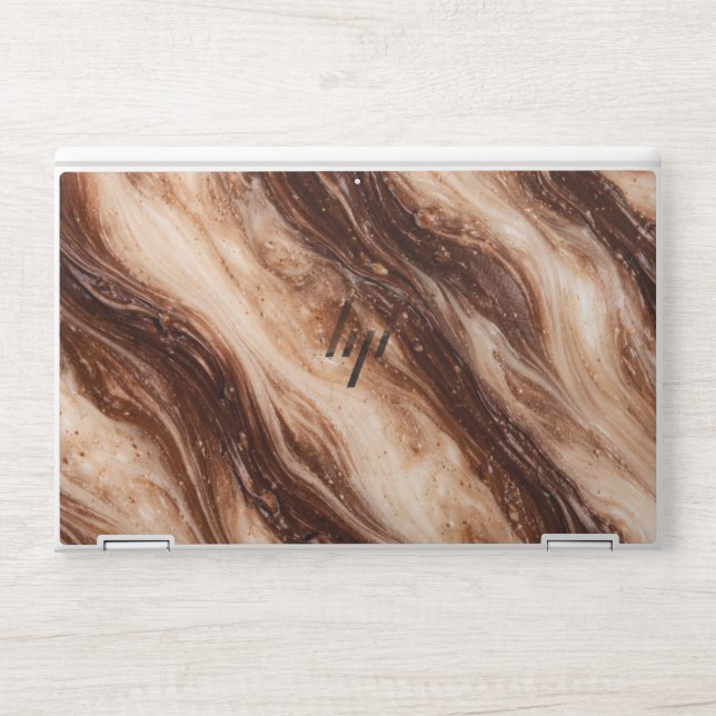 Chocolate Milkshake Marble Texture HP Laptop Skin (Front)