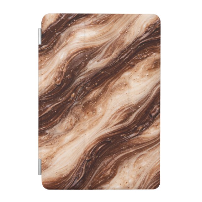 Chocolate Milkshake Marble Texture iPad Mini Cover (Front)