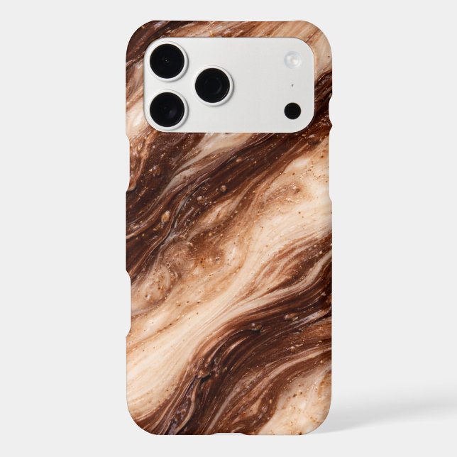 Chocolate Milkshake Marble Texture iPhone Case (Back)