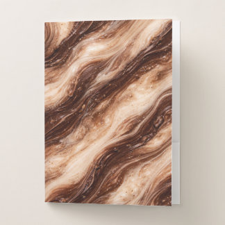 Chocolate Milkshake Marble Texture Pocket Folder