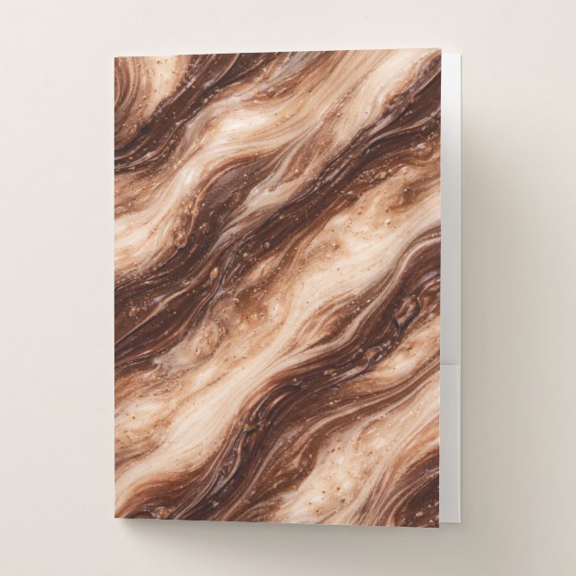 Chocolate Milkshake Marble Texture Pocket Folder (Front)