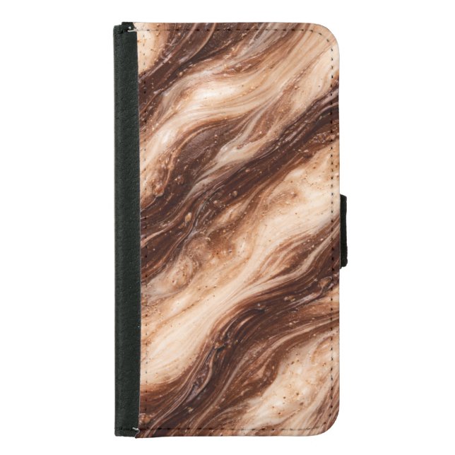 Chocolate Milkshake Marble Texture Samsung Galaxy Wallet Case (Front)