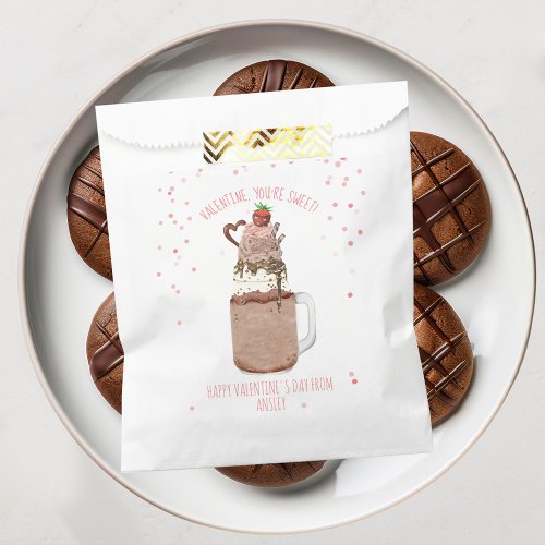 Chocolate Milkshake Valentines Day Classroom Favor Bag