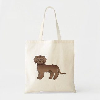 Chocolate Mini Goldendoodle Cute Cartoon Dog Tote Bag