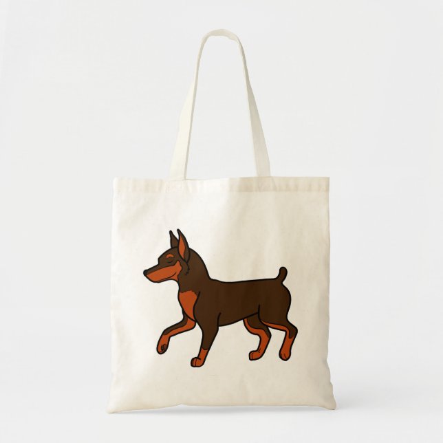 Chocolate Miniature Pinscher Tote Bag (Front)