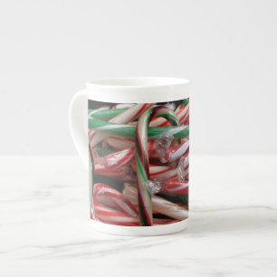 Chocolate Mint Candy Canes Holiday Festive Bone China Mug