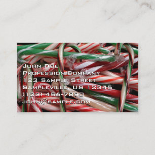 Chocolate Mint Candy Canes Holiday Festive Business Card