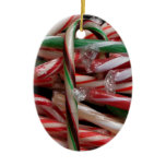 Chocolate Mint Candy Canes Holiday Festive Ceramic Ornament