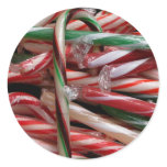 Chocolate Mint Candy Canes Holiday Festive Classic Round Sticker